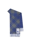 Burberry Cashmere Reversible Check Rose Scarf In New Grey