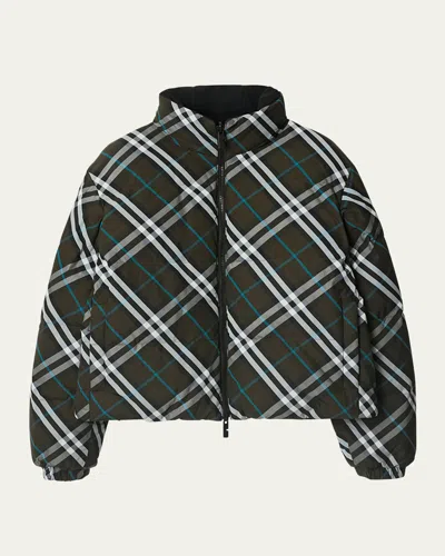 BURBERRY REVERSIBLE CHECK SHORT PUFFER JACKET