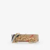 Burberry Reversible Script Logo Belt In Sand/black