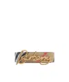 Burberry Reversible Script Logo Belt In Sand/black