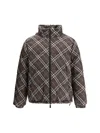 Burberry Reversible Check Snowdon Puffer Jacket In Brown