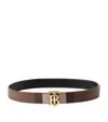 Burberry Reversible Monogram Buckle Check Belt In Brown