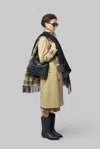 Burberry Reversible Check Wool Cape In Beige