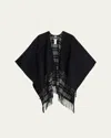 Burberry Wool Reversible Check Cape In Black