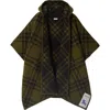 Burberry Reversible Check Wool Cape In Camp