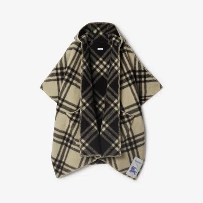 BURBERRY BURBERRY REVERSIBLE CHECK WOOL CAPE