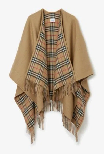 BURBERRY BURBERRY REVERSIBLE CHECK WOOL CAPE