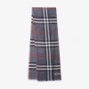 BURBERRY BURBERRY REVERSIBLE CHECK WOOL SILK SCARF
