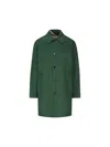 Burberry Reversible Checked Buttoned Car Coat In Green
