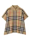Burberry Reversible Check Wool Cape In Multi