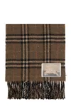 BURBERRY BURBERRY REVERSIBLE CHECKED FRINGED SCARF