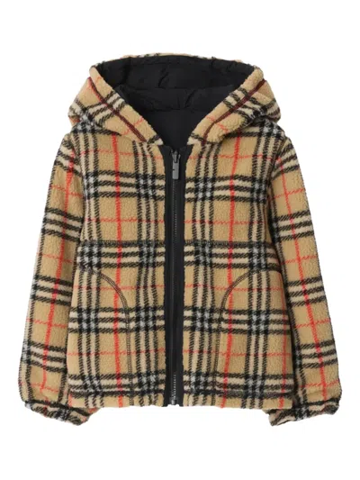 Burberry Kids' Reversible Checked Jacket In Brown