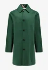 Burberry Reversible Checked Raincoat In Green