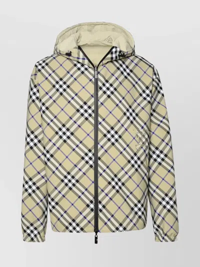 Burberry Reversible Checkered Hooded Jacket Pockets In Multi