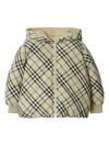 Burberry Childrens Reversible Check Cotton Blend Jacket In Neutrals