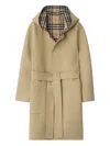 Burberry Reversible Hoodie Coat In Wool