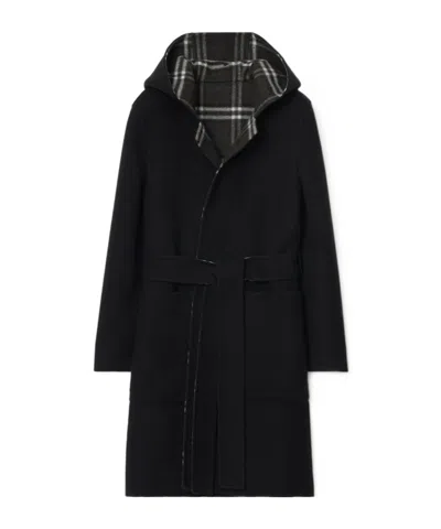 BURBERRY BURBERRY HAMPSHIRE CHECKED BELTED REVERSIBLE COAT