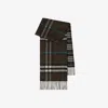 Burberry Checked Fringed Cashmere Scarf In Snug/black