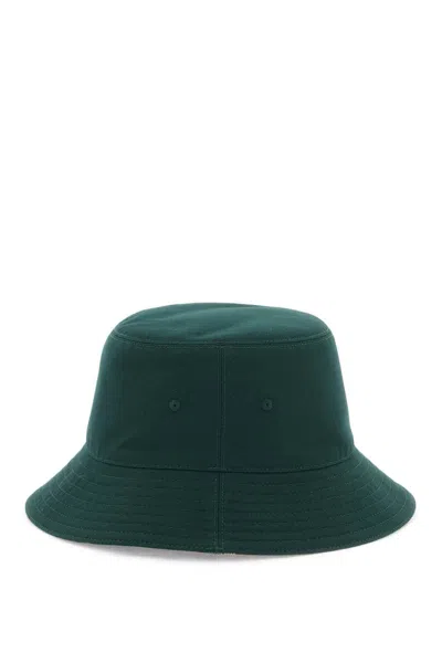 Burberry Reversible Cotton Blend Bucket Hat In Verde