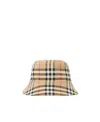 Burberry Kids Cotton Reversible Check Bucket Hat In Nude