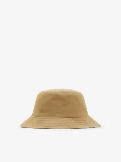 Burberry Reversible Cotton Bucket Hat In Brown