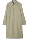 Burberry Reversible Long Gabardine Car Coat In Neutrals