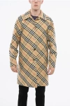 Burberry Reversible Cotton Gabardine Coat With Iconic Motif In Neutral