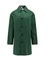 Burberry Reversible Checked Raincoat In Green