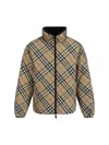 Burberry Beige Check Nylon Reversible Down Puffer Jacket In Sand Ip Check