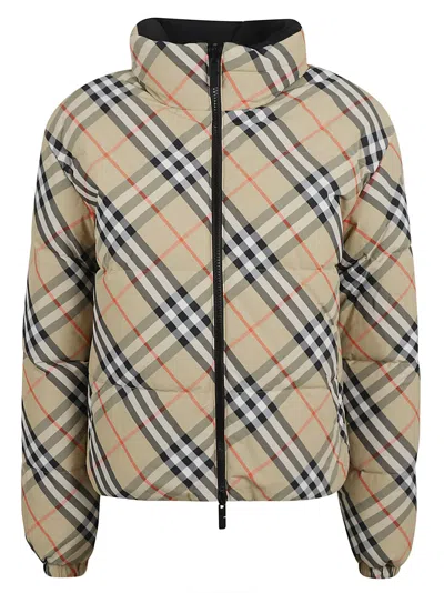 Burberry Check Padded Jacket In Sand Ip Check