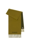 Burberry Reversible Ekd Cashmere Scarf In Camp