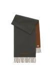 Burberry Reversible Ekd Cashmere Scarf In Graphite