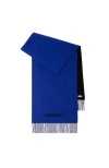 Burberry Reversible Ekd Cashmere Scarf In Knight/black