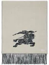 Burberry Reversible Ekd Cashmere Scarf In Neutrals