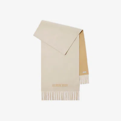 Burberry Reversible Ekd Cashmere Scarf In Soap