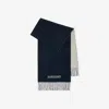 Burberry Reversible Ekd Cashmere Scarf In Storm