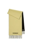 Burberry Reversible Ekd Cashmere Scarf In Straw