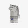 Burberry Reversible Ekd Check Cashmere Scarf In Gray