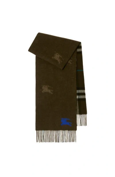 Burberry Reversible Ekd Check Cashmere Scarf In Snug
