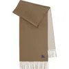 Burberry Reversible Ekd Embroidered Cashmere Scarf In Brown