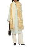 Burberry Reversible Ekd Floral Cashmere Scarf In Neutral