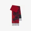 Burberry Reversible Ekd Wool Scarf In Red