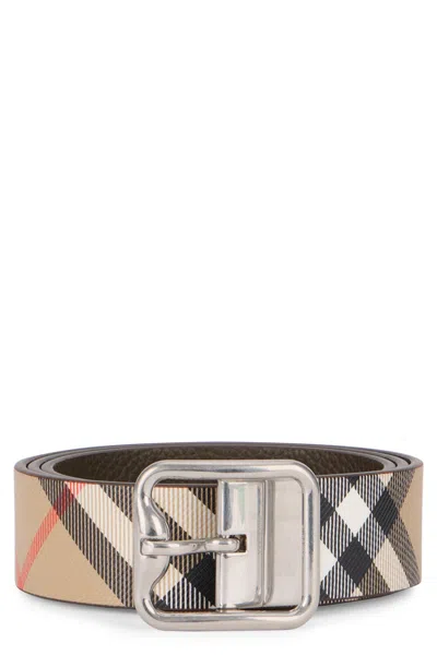 Burberry Reversible Elegant Belt - 3 Cm Height In Metallic
