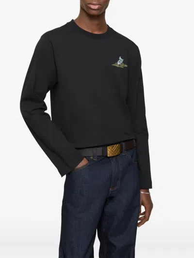 Burberry Reversible Engraved Belt In Black