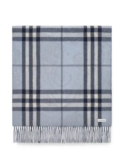 Burberry Reversible Etched Knight Cashmere Scarf In 蓝色