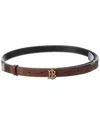 BURBERRY BURBERRY REVERSIBLE EXAGGERATED CHECK E-CANVAS & LEATHER BELT