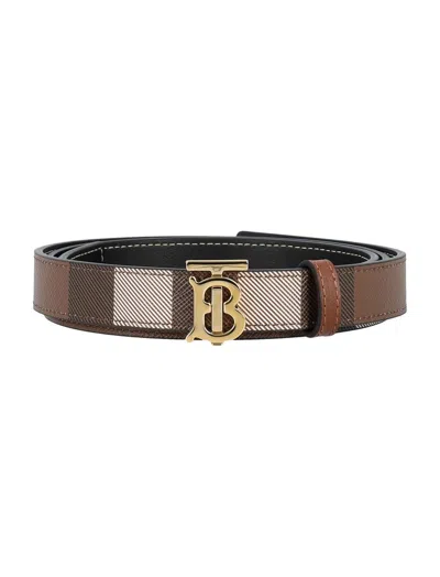 Burberry Reversible Exaggerated Check Logo Buckled Belt In Multi