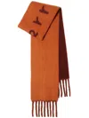 Burberry Reversible Fringed Scarf In Orange