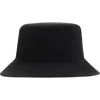 Burberry Reversible Gabardine Bucket Hat In Black/sand