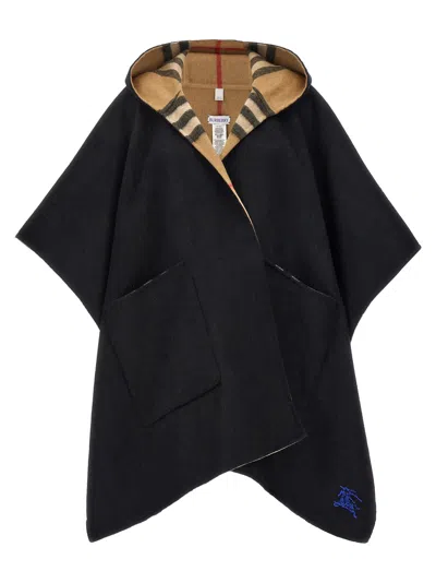 Burberry Reversible Hooded Cape In Multicolor